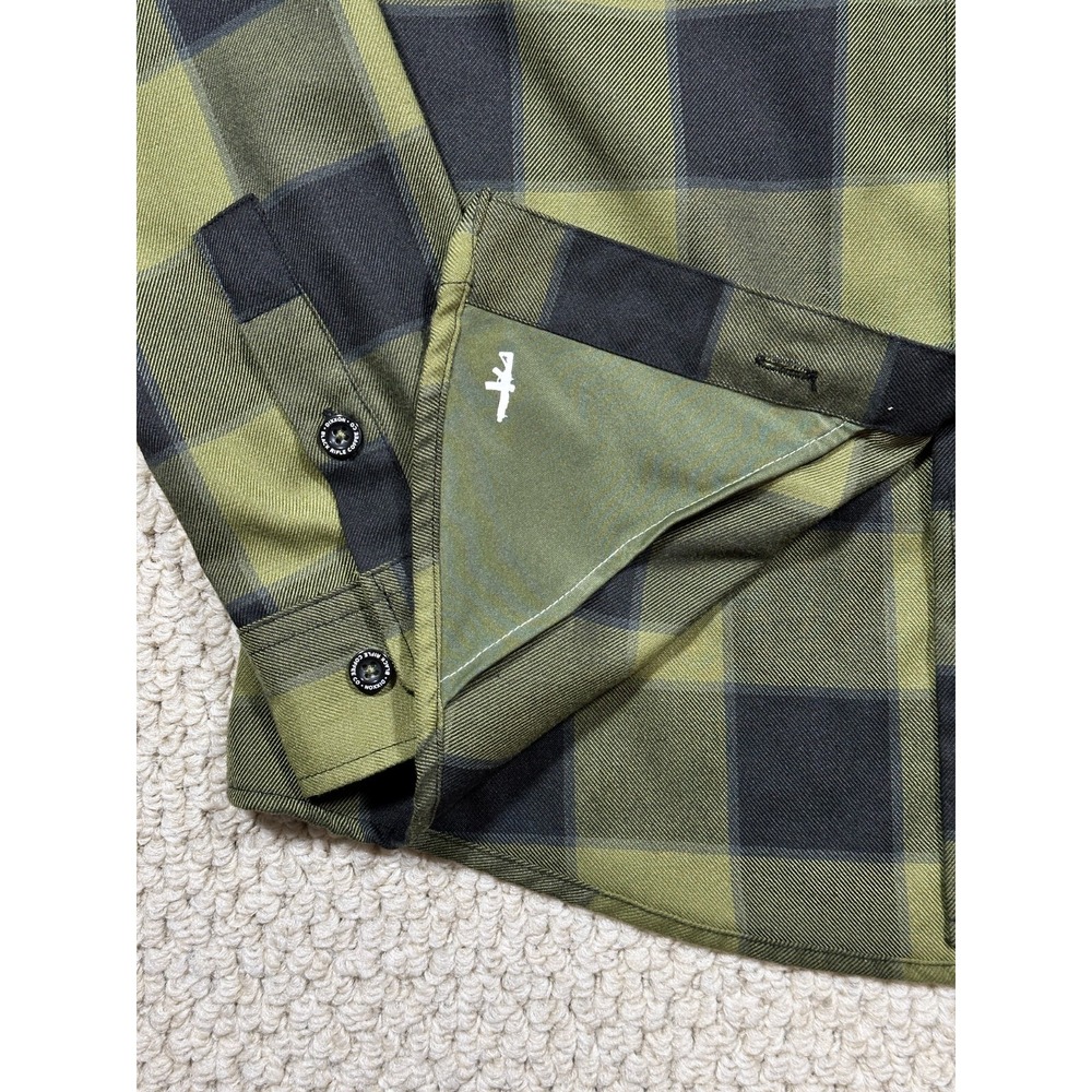 Dixxon Flannel Womens M Green Plaid Black Rifle Coffee Co Long Sleeve Shirt - Picture 4 of 14